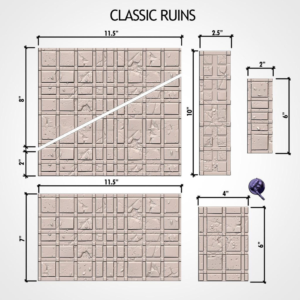11th Edition Compatible Gothic Ruins Terrain Set - Complete Battlefield Terrain Bundle - Txarli Factory - Sigmarite Boutique