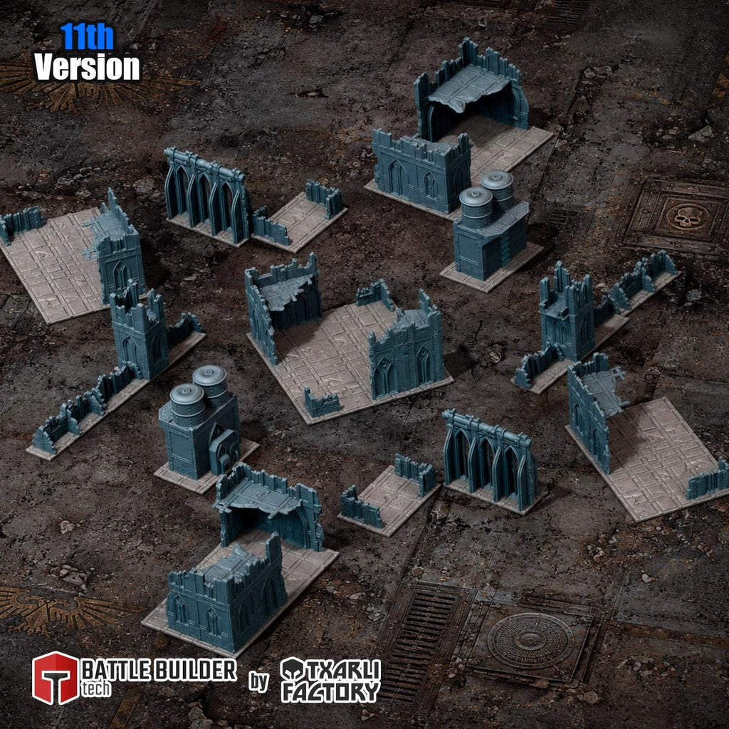 11th Edition Compatible Gothic Ruins Terrain Set - Complete Battlefield Terrain Bundle - Txarli Factory - Sigmarite Boutique