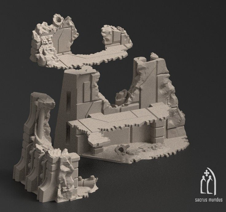 3 Story Ruin A - Davonis the Ancient Burial Site - Sacrus Mundus Designs - Sigmarite Boutique