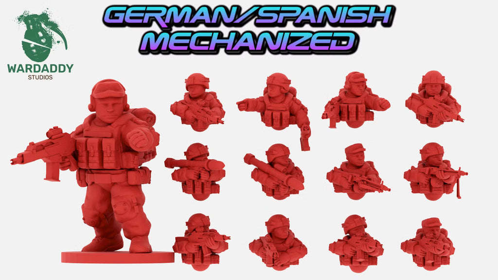 German / Spanish Mechanized Infantry - Resin Modern Miniatures - Wardaddy Studios
