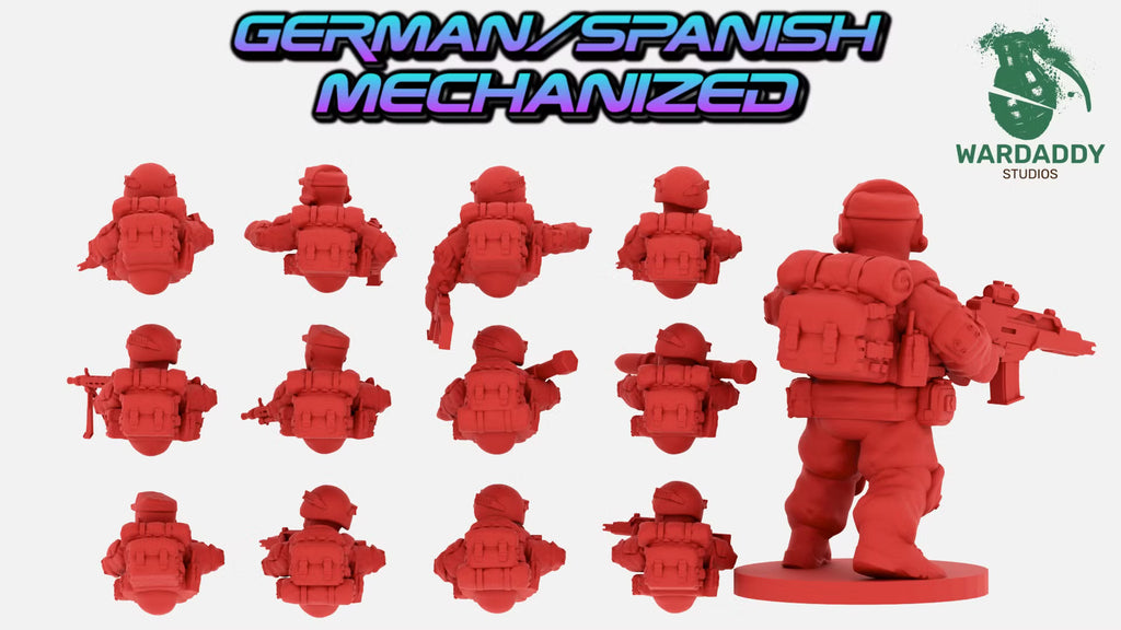 German / Spanish Mechanized Infantry - Resin Modern Miniatures - Wardaddy Studios