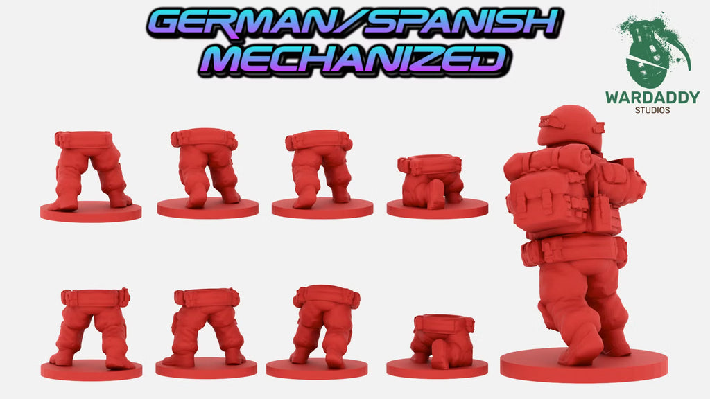 German / Spanish Mechanized Infantry - Resin Modern Miniatures - Wardaddy Studios