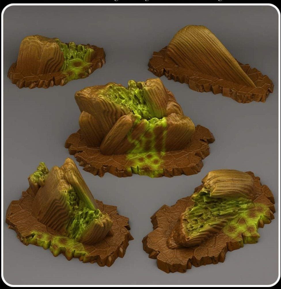 Acid Melted Stones - Fantastic Plants and Rocks - Print Your Monsters - Sigmarite Boutique