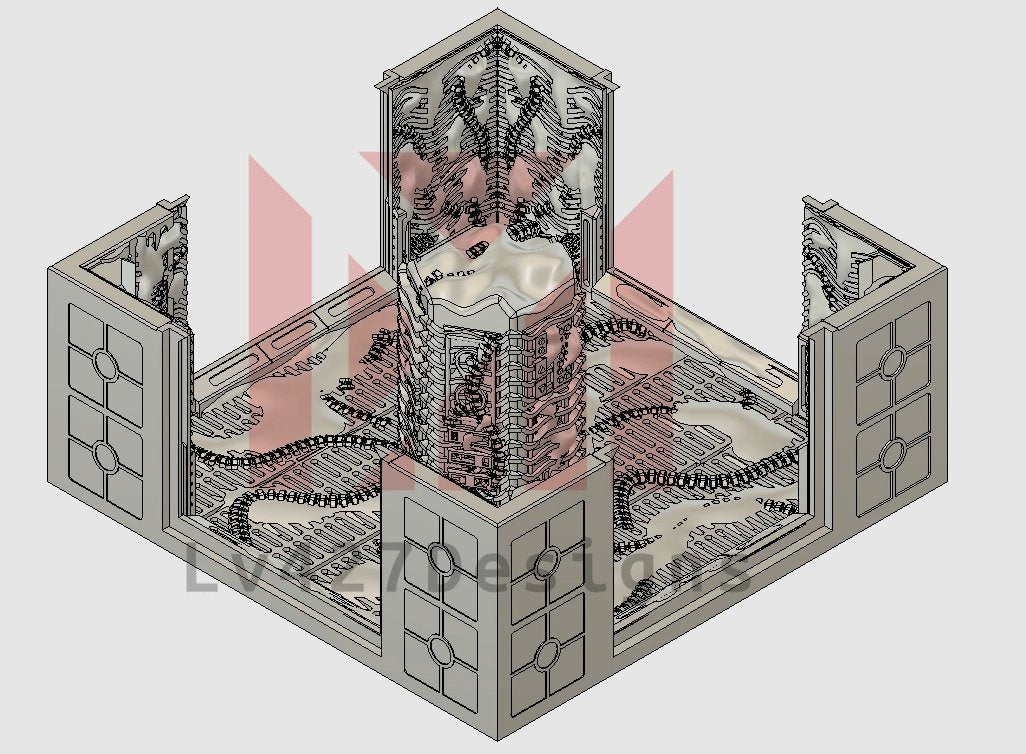 Alien 4-Way Intersection with Computer Terminal - LV-427 Designs - Sigmarite Boutique
