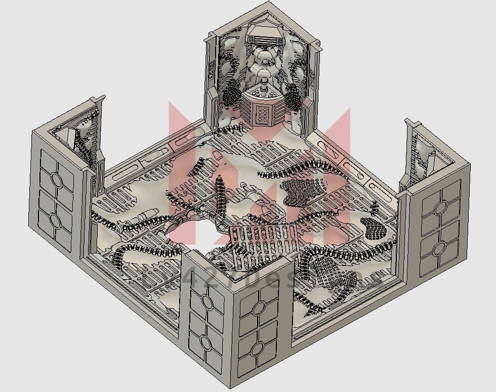 Alien 4-Way Intersection with Hole - LV-427 Designs - Sigmarite Boutique