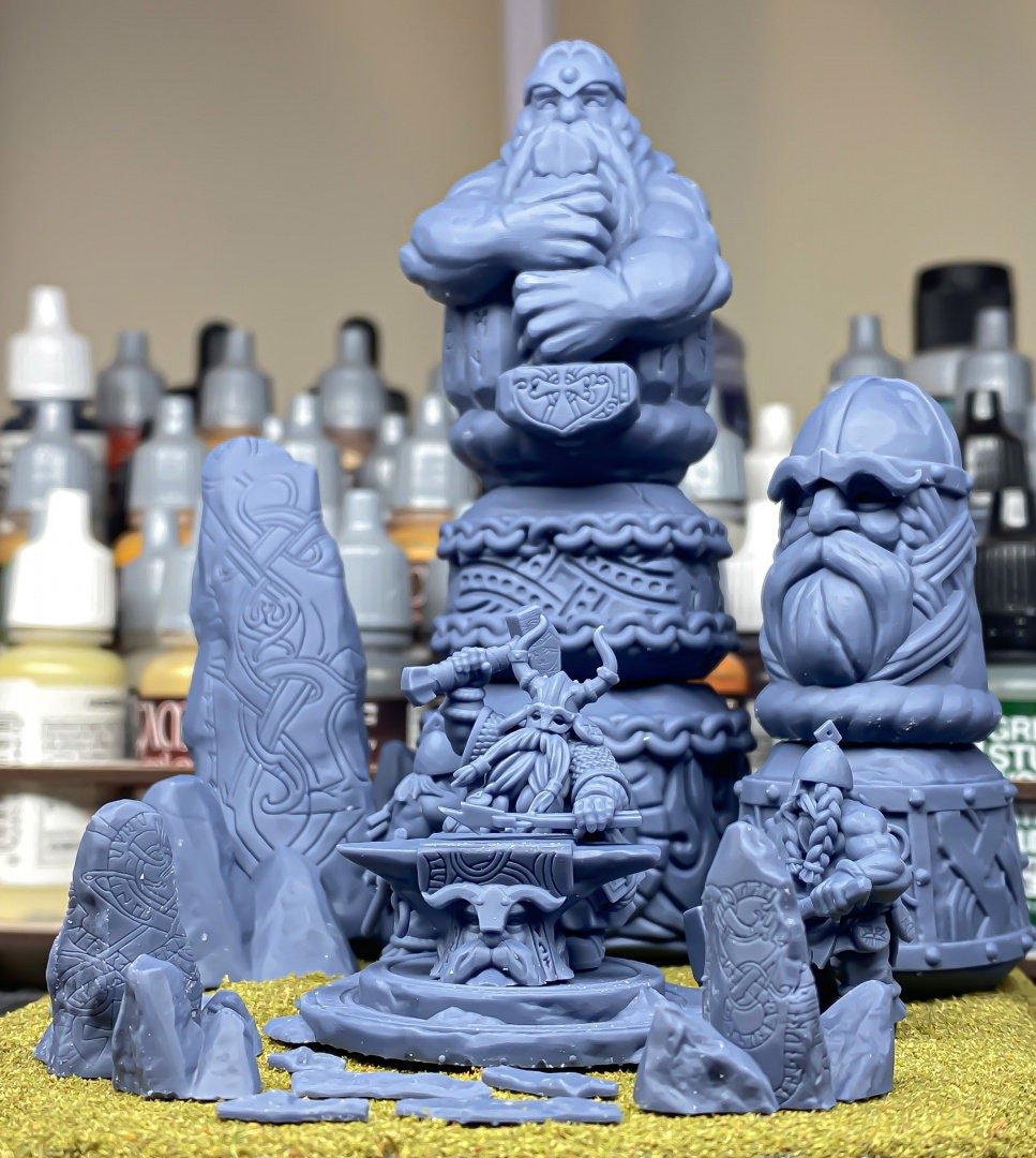 Ancient Dwarf Forge and Great Dwarf Runemaster - Sons of Ymir - Highlands Miniatures - Sigmarite Boutique