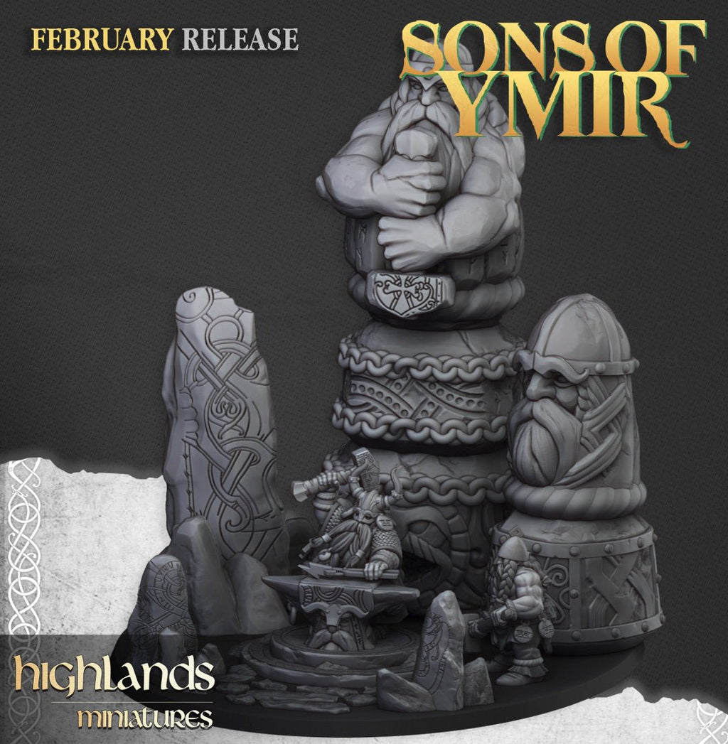 Ancient Dwarf Forge and Great Dwarf Runemaster - Sons of Ymir - Highlands Miniatures - Sigmarite Boutique
