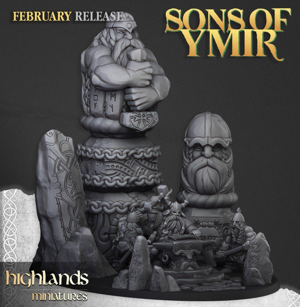Ancient Dwarf Forge and Great Dwarf Runemaster - Sons of Ymir - Highlands Miniatures - Sigmarite Boutique