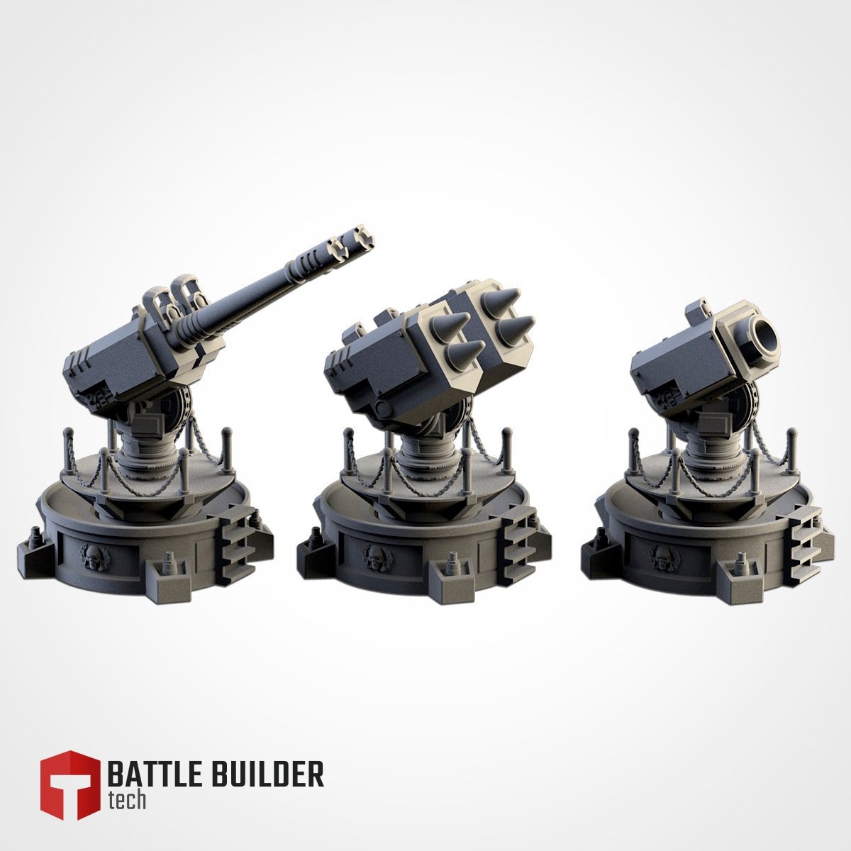 Anti-Aircraft Weapons - Scifi Terrain - 3D Printed PLA Plastic - Sigmarite Boutique