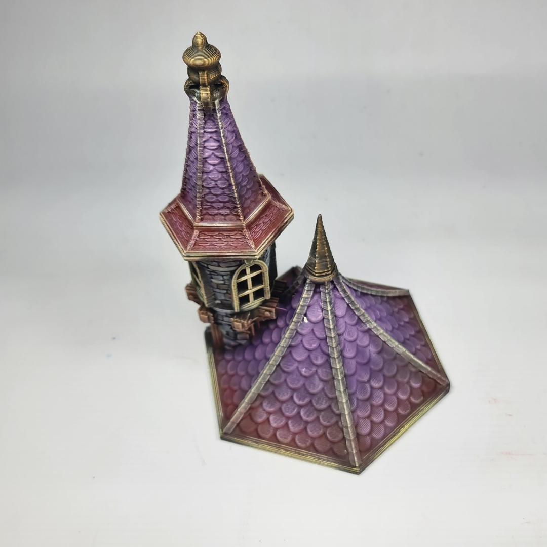 Apothecary's Tower - Medieval Wizard Tower Terrain - Multi-Level 28mm Fantasy Terrain with Playable Interior - Sigmarite Boutique