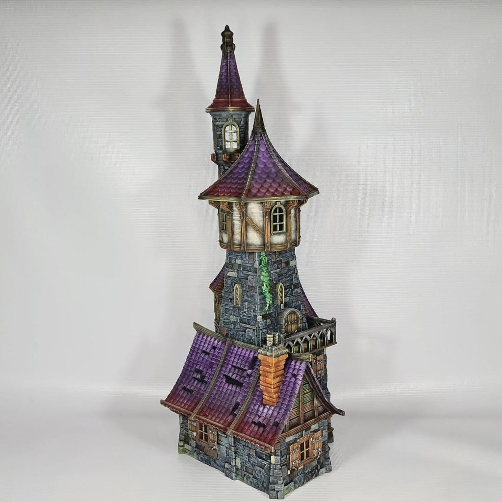 Apothecary's Tower - Medieval Wizard Tower Terrain - Multi-Level 28mm Fantasy Terrain with Playable Interior - Sigmarite Boutique