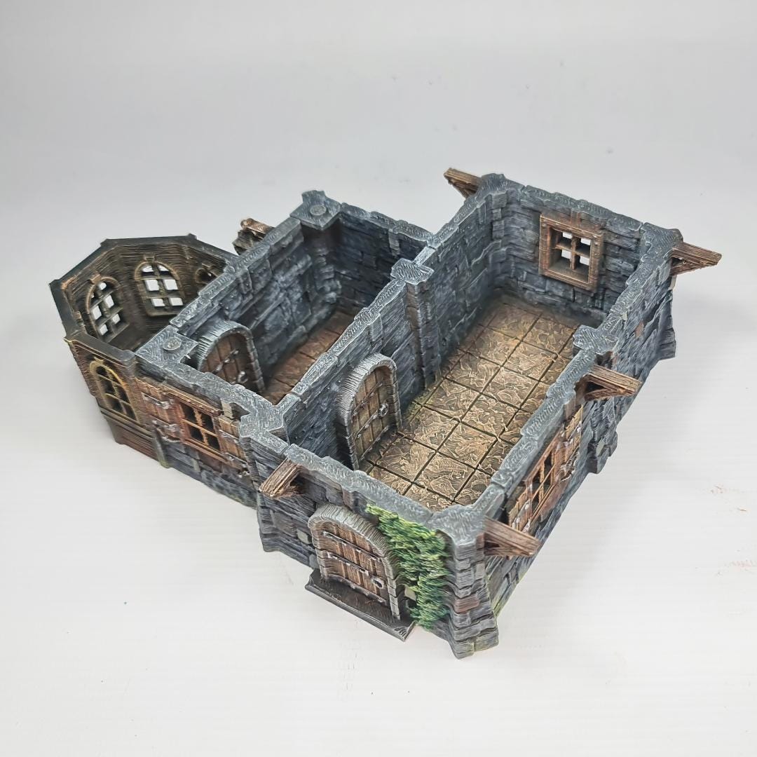 Apothecary's Tower - Medieval Wizard Tower Terrain - Multi-Level 28mm Fantasy Terrain with Playable Interior - Sigmarite Boutique