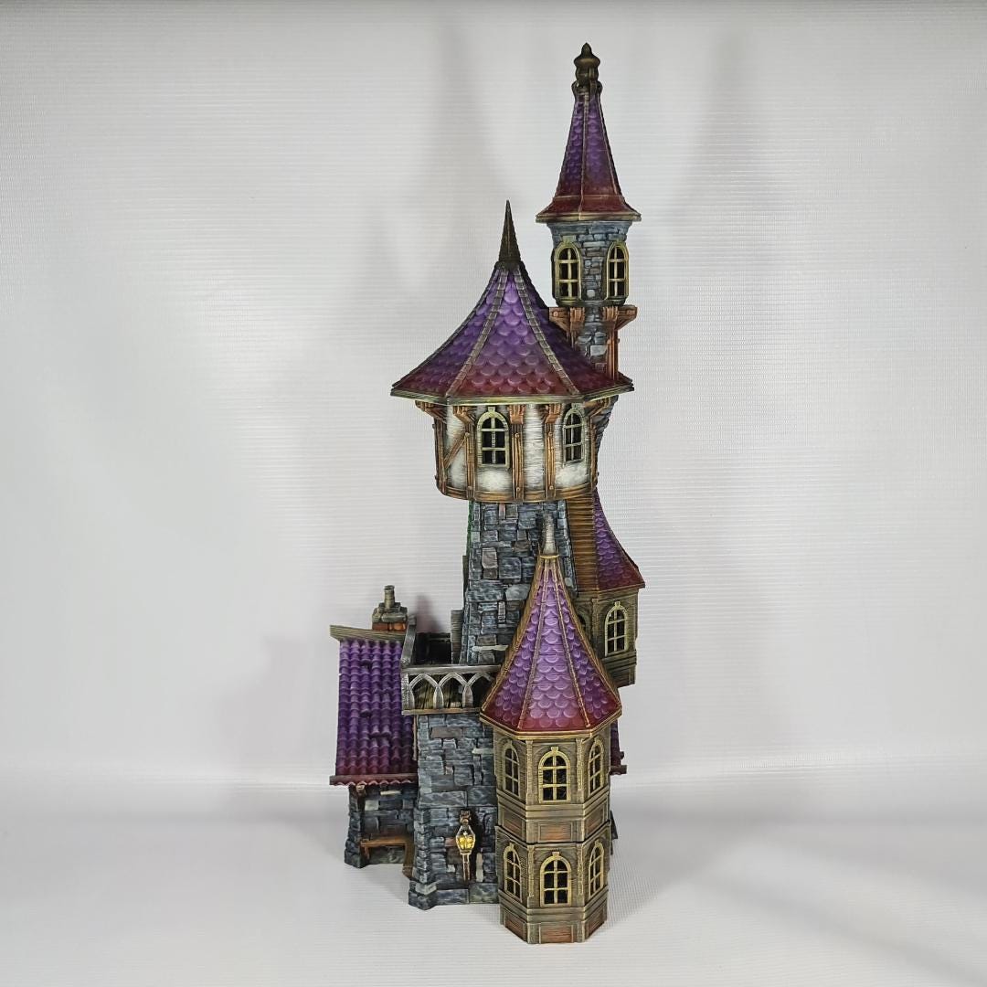 Apothecary's Tower - Medieval Wizard Tower Terrain - Multi-Level 28mm Fantasy Terrain with Playable Interior - Sigmarite Boutique