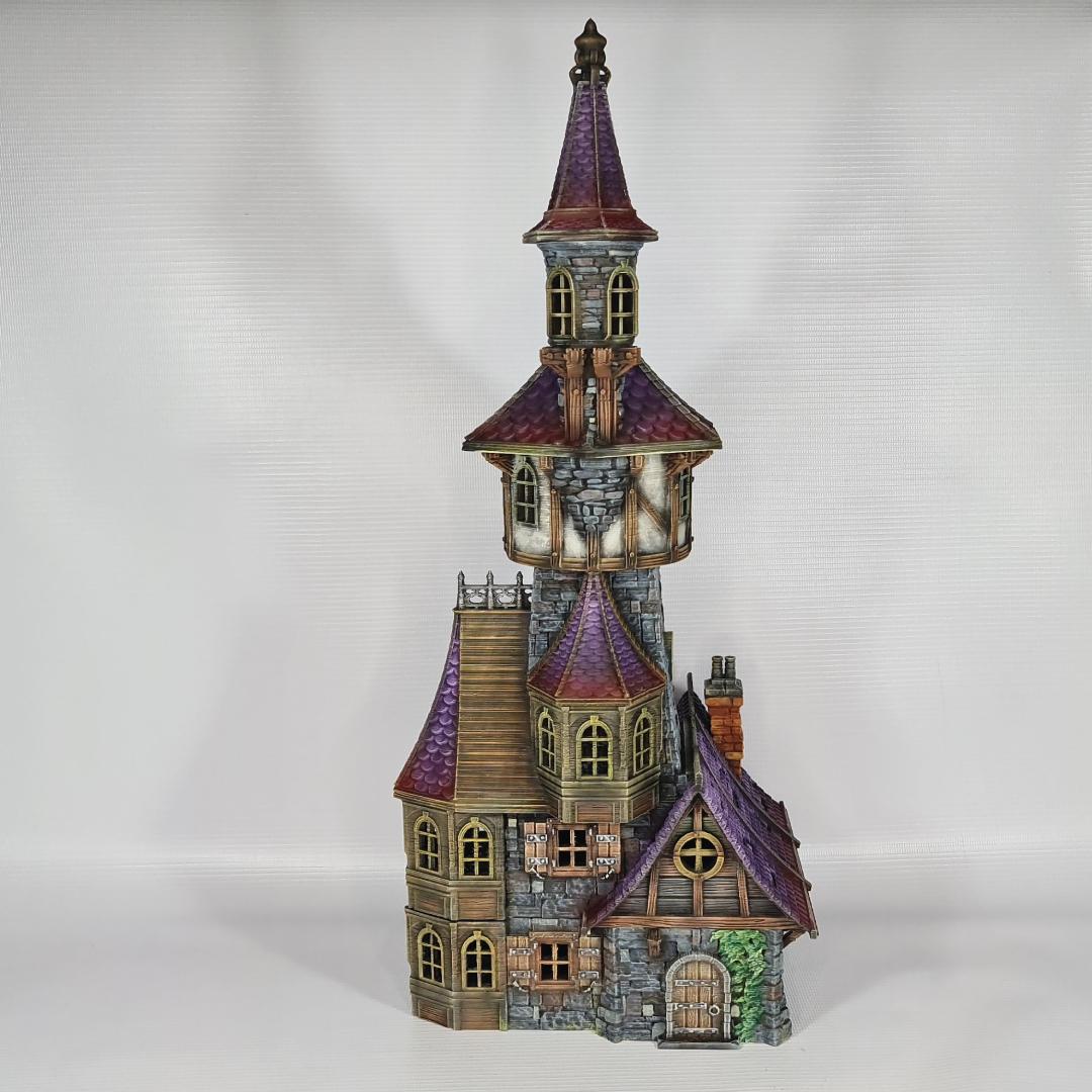 Apothecary's Tower - Medieval Wizard Tower Terrain - Multi-Level 28mm Fantasy Terrain with Playable Interior - Sigmarite Boutique