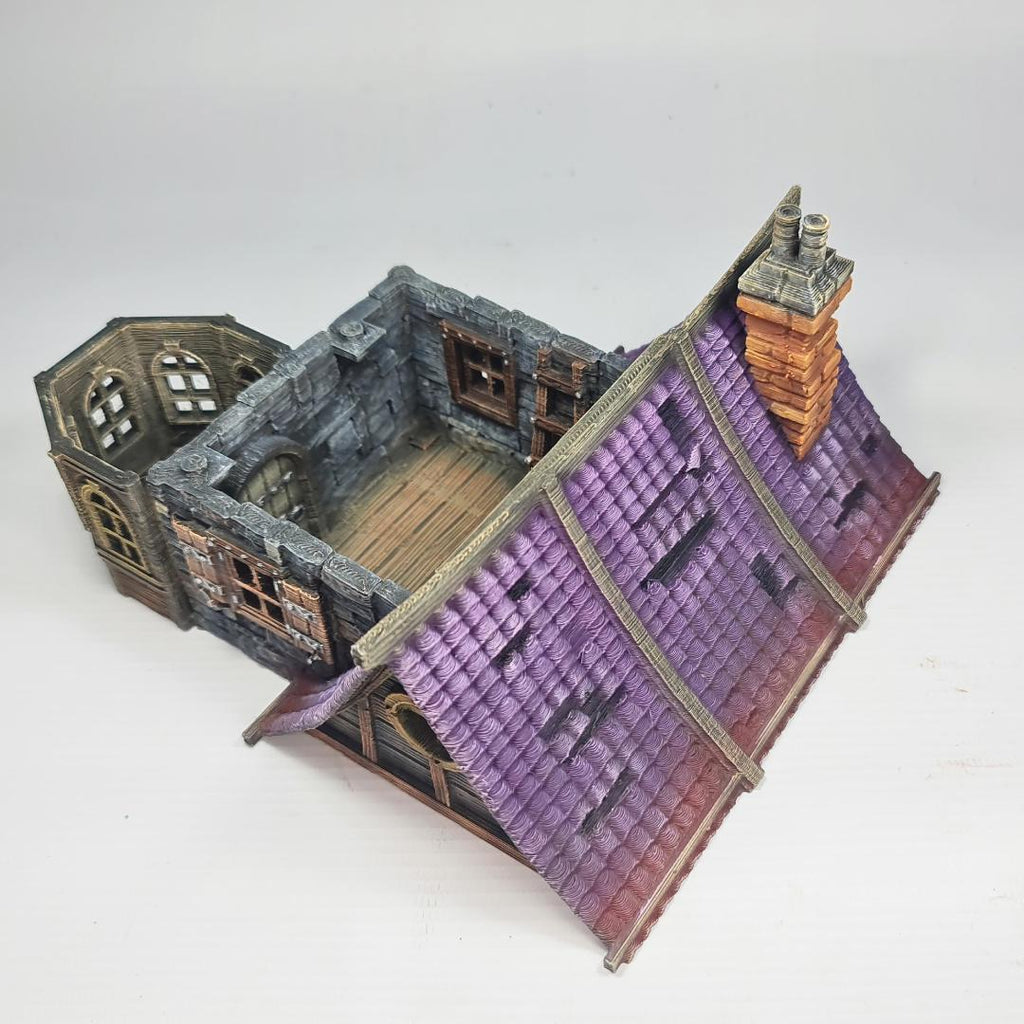Apothecary's Tower - Medieval Wizard Tower Terrain - Multi-Level 28mm Fantasy Terrain with Playable Interior - Sigmarite Boutique