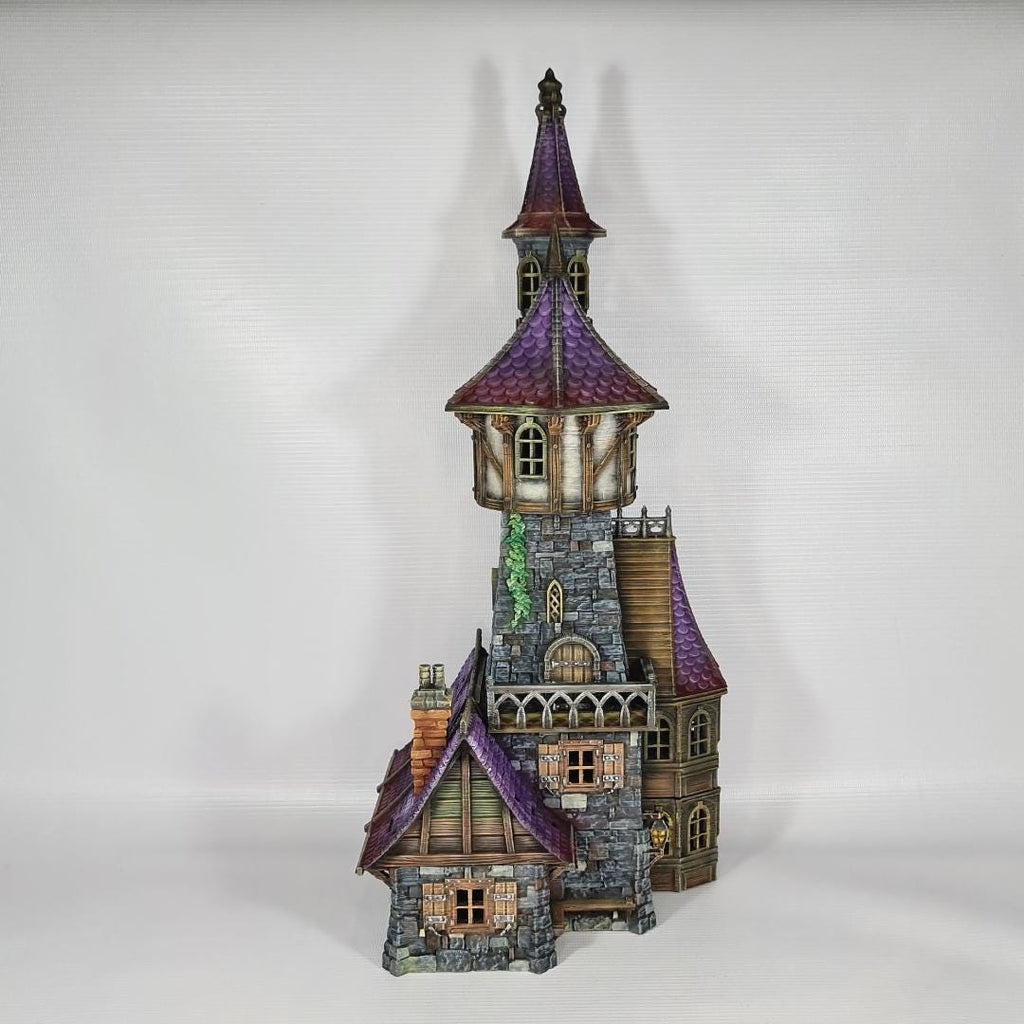 Apothecary's Tower - Medieval Wizard Tower Terrain - Multi-Level 28mm Fantasy Terrain with Playable Interior - Sigmarite Boutique