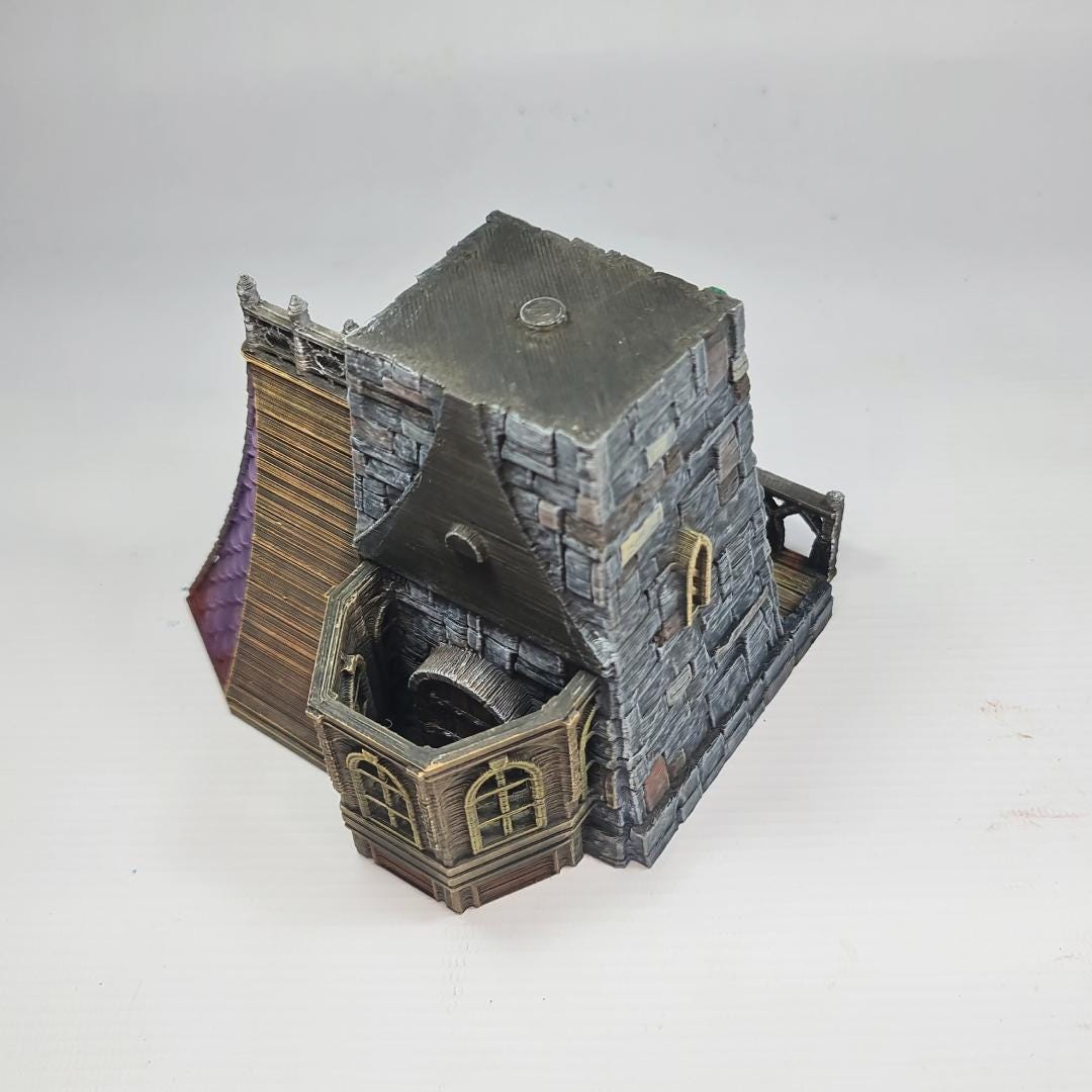 Apothecary's Tower - Medieval Wizard Tower Terrain - Multi-Level 28mm Fantasy Terrain with Playable Interior - Sigmarite Boutique