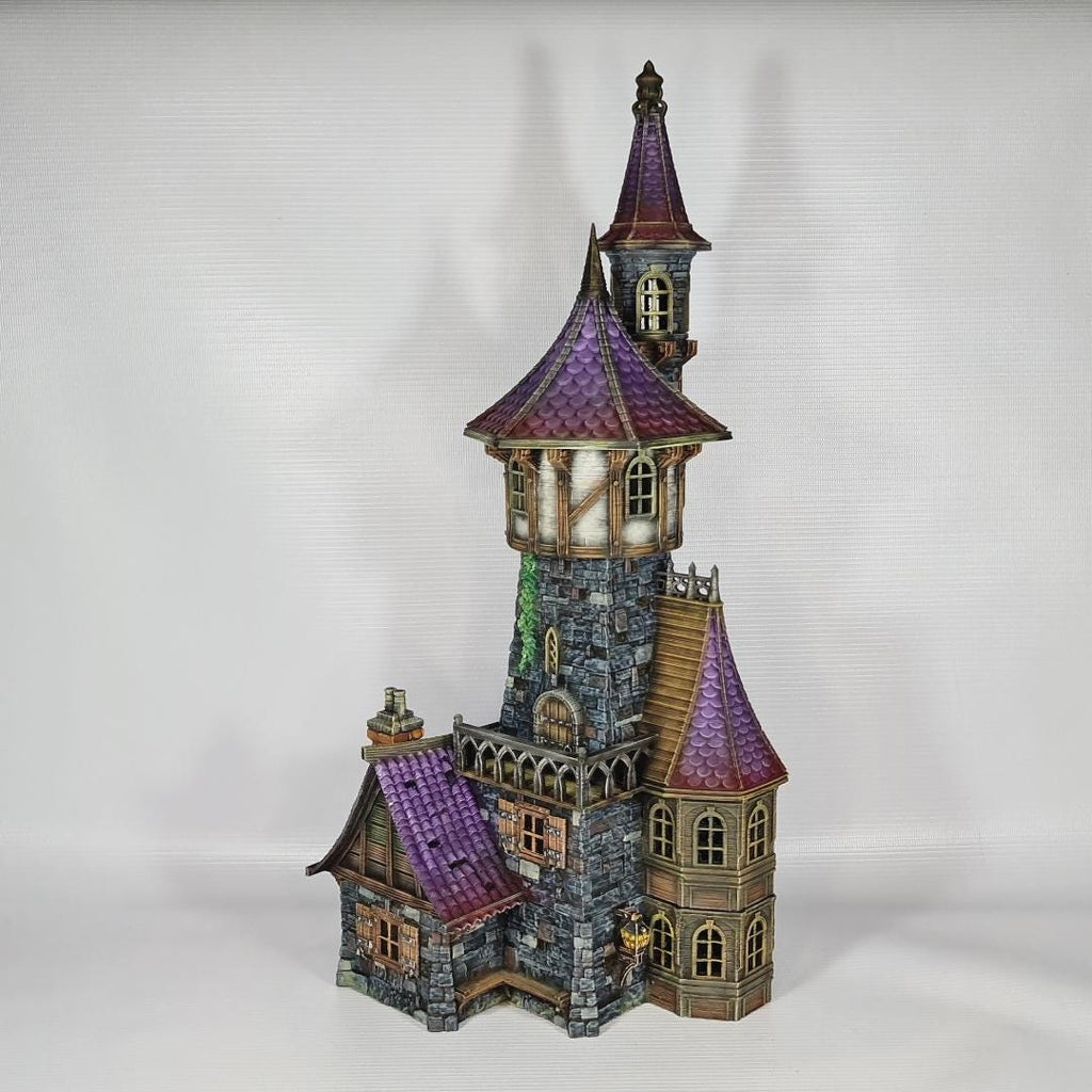 Apothecary's Tower - Medieval Wizard Tower Terrain - Multi-Level 28mm Fantasy Terrain with Playable Interior - Sigmarite Boutique
