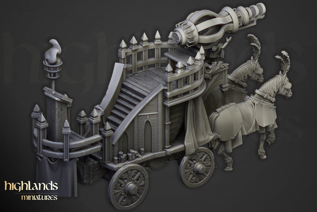 Arcane Cannon on Chariot - Highlands Miniatures - Sigmarite Boutique