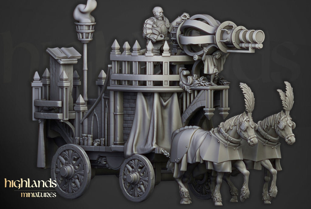 Arcane Cannon on Chariot - Highlands Miniatures - Sigmarite Boutique