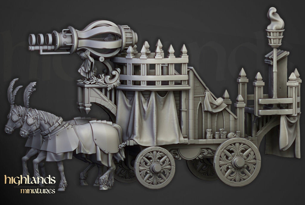 Arcane Cannon on Chariot - Highlands Miniatures - Sigmarite Boutique