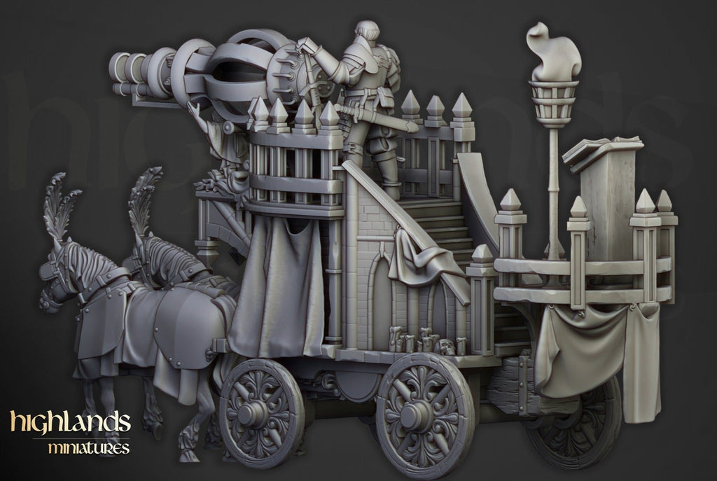 Arcane Cannon on Chariot - Highlands Miniatures - Sigmarite Boutique