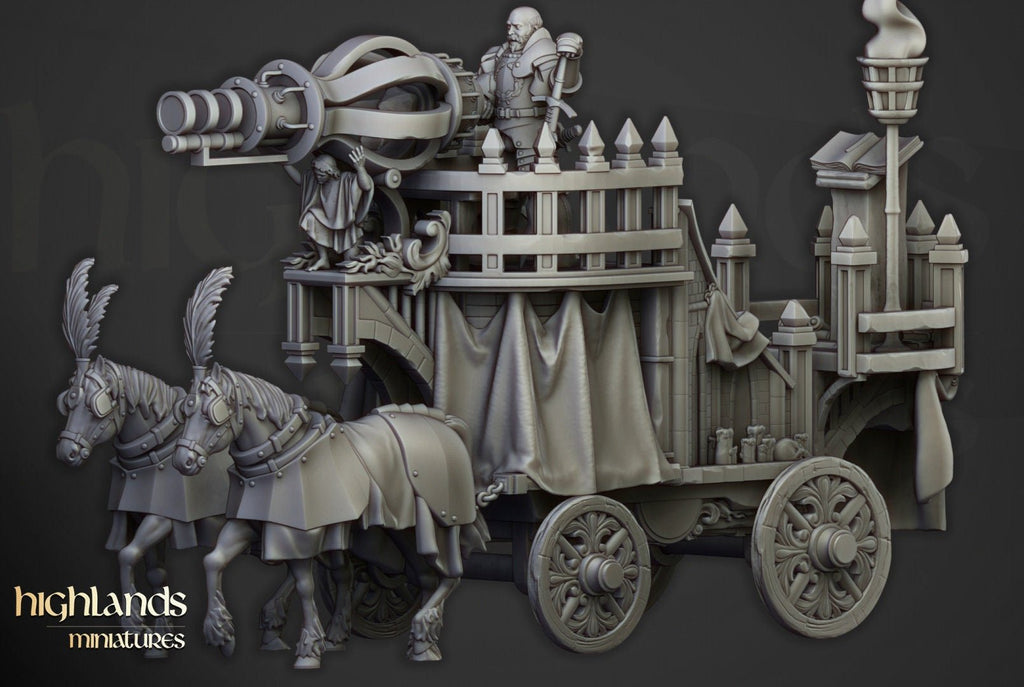 Arcane Cannon on Chariot - Highlands Miniatures - Sigmarite Boutique
