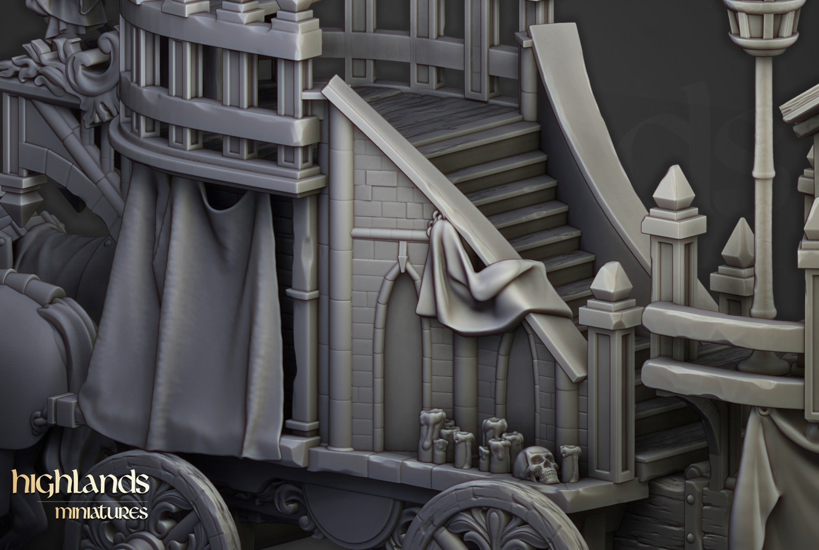 Arcane Cannon on Chariot - Highlands Miniatures - Sigmarite Boutique