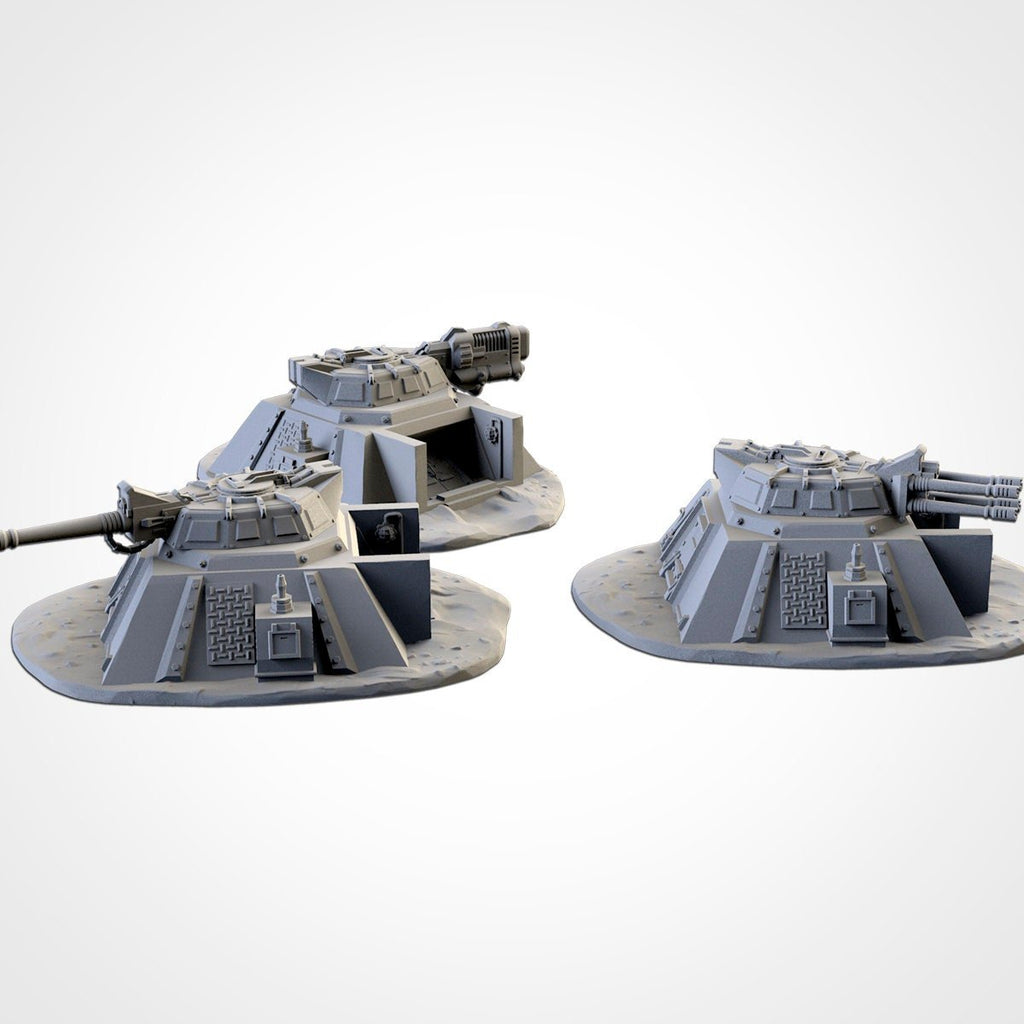 Armed Bunkers - Scifi Terrain - 3D Printed PLA Plastic - Sigmarite Boutique