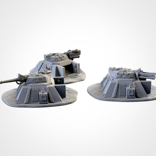 Armed Bunkers - Scifi Terrain - 3D Printed PLA Plastic - Sigmarite Boutique