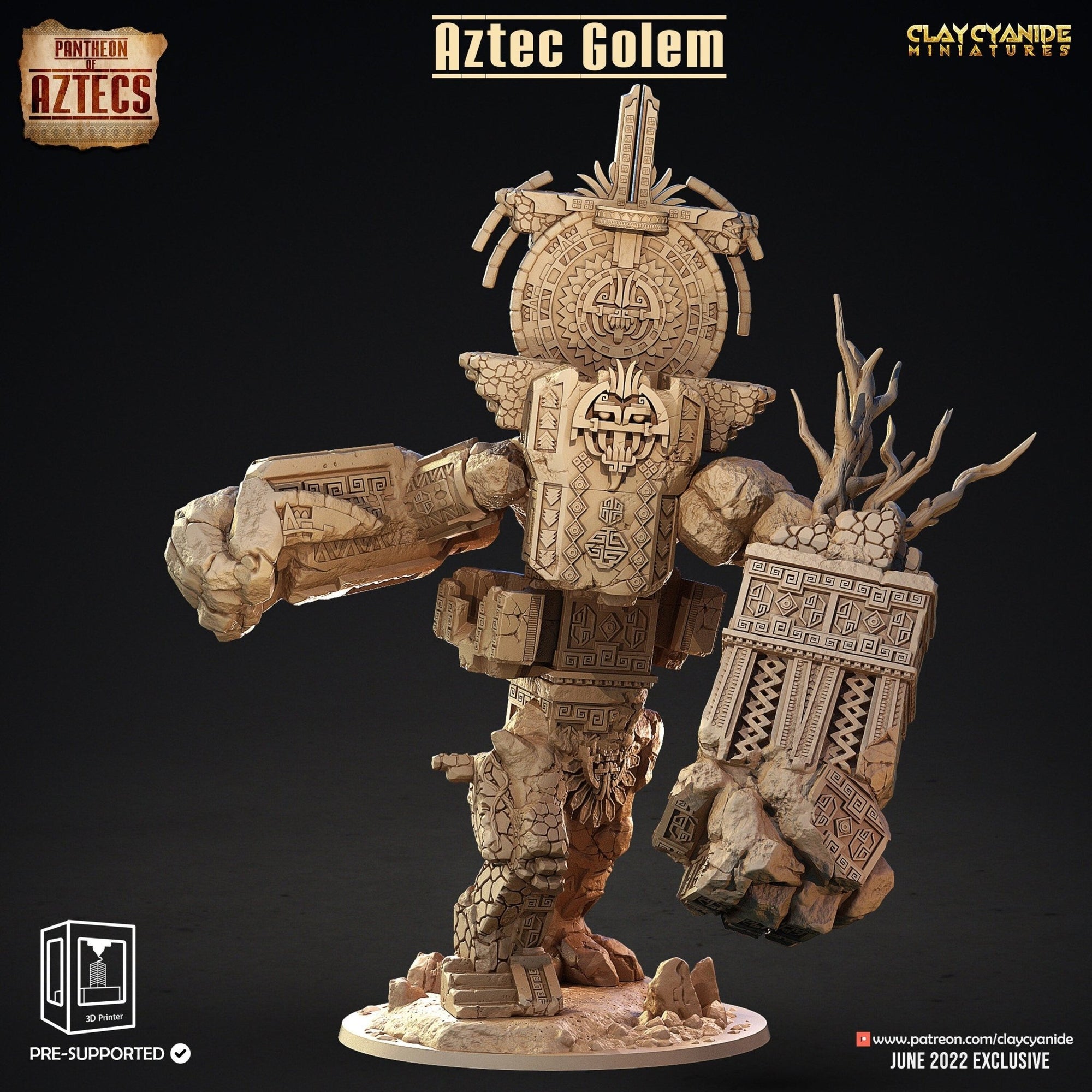 Aztec Golem - Pantheon of the Aztecs - Clay Cyanide - Sigmarite Boutique
