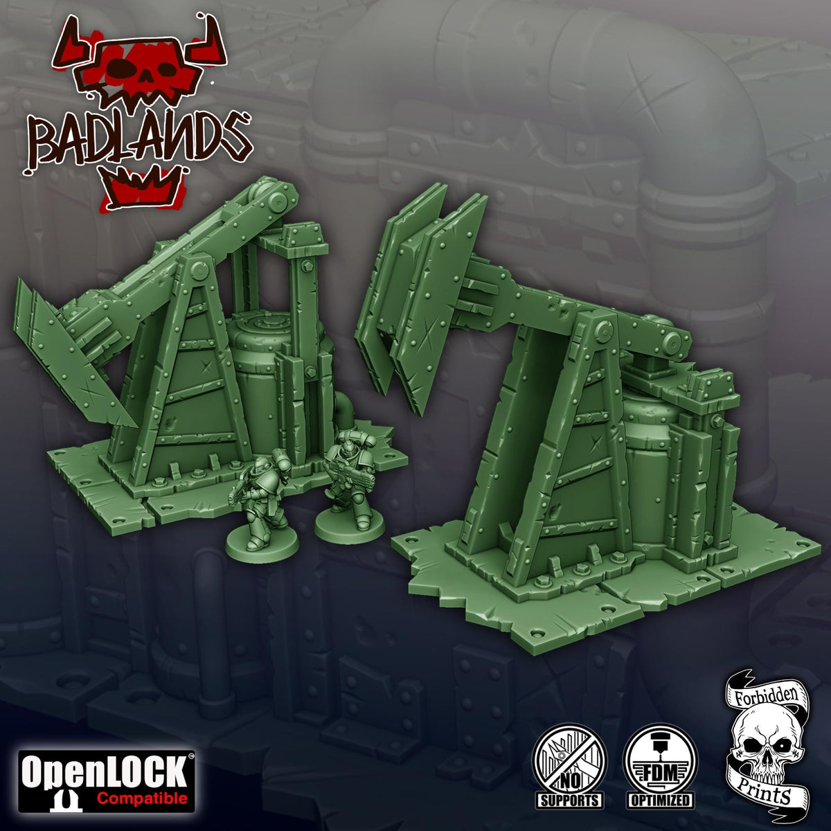 Badlands Terrain Set - 11th Edition Compatible Sci-Fi Terrain - Full Tournament Layout - Forbidden Prints - Sigmarite Boutique