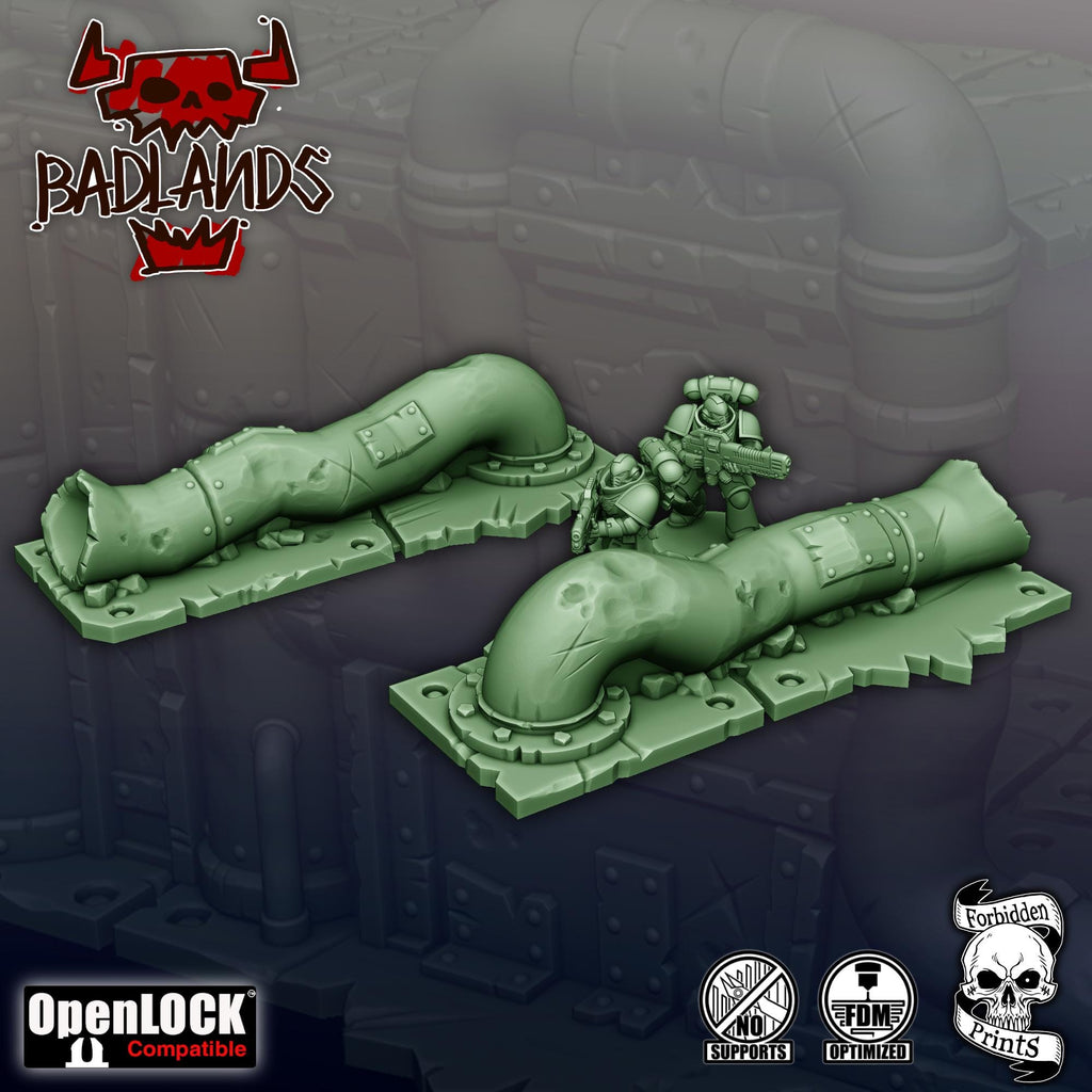 Badlands Terrain Set - 11th Edition Compatible Sci-Fi Terrain - Full Tournament Layout - Forbidden Prints - Sigmarite Boutique