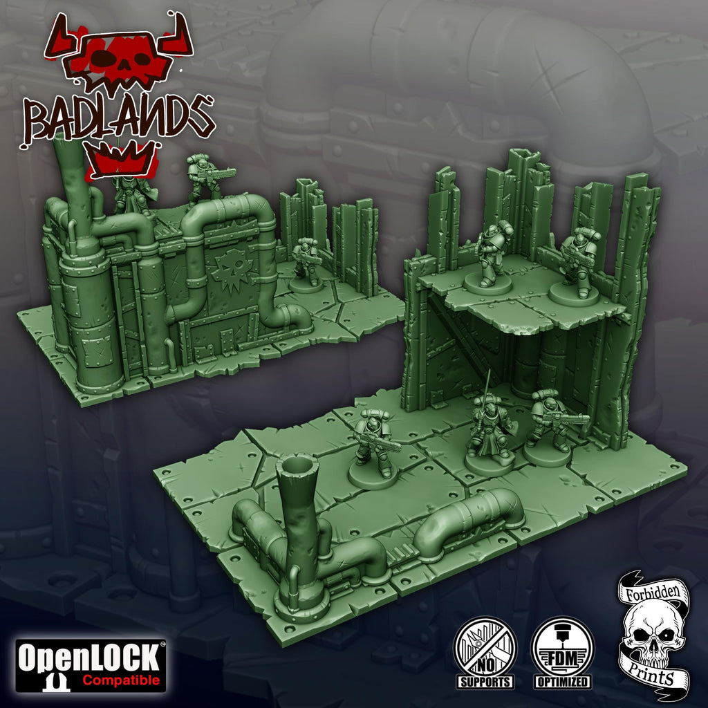 Badlands Terrain Set - 11th Edition Compatible Sci-Fi Terrain - Full Tournament Layout - Forbidden Prints - Sigmarite Boutique