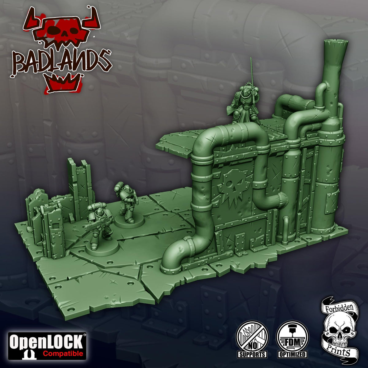 Badlands Terrain Set - 11th Edition Compatible Sci-Fi Terrain - Full Tournament Layout - Forbidden Prints - Sigmarite Boutique