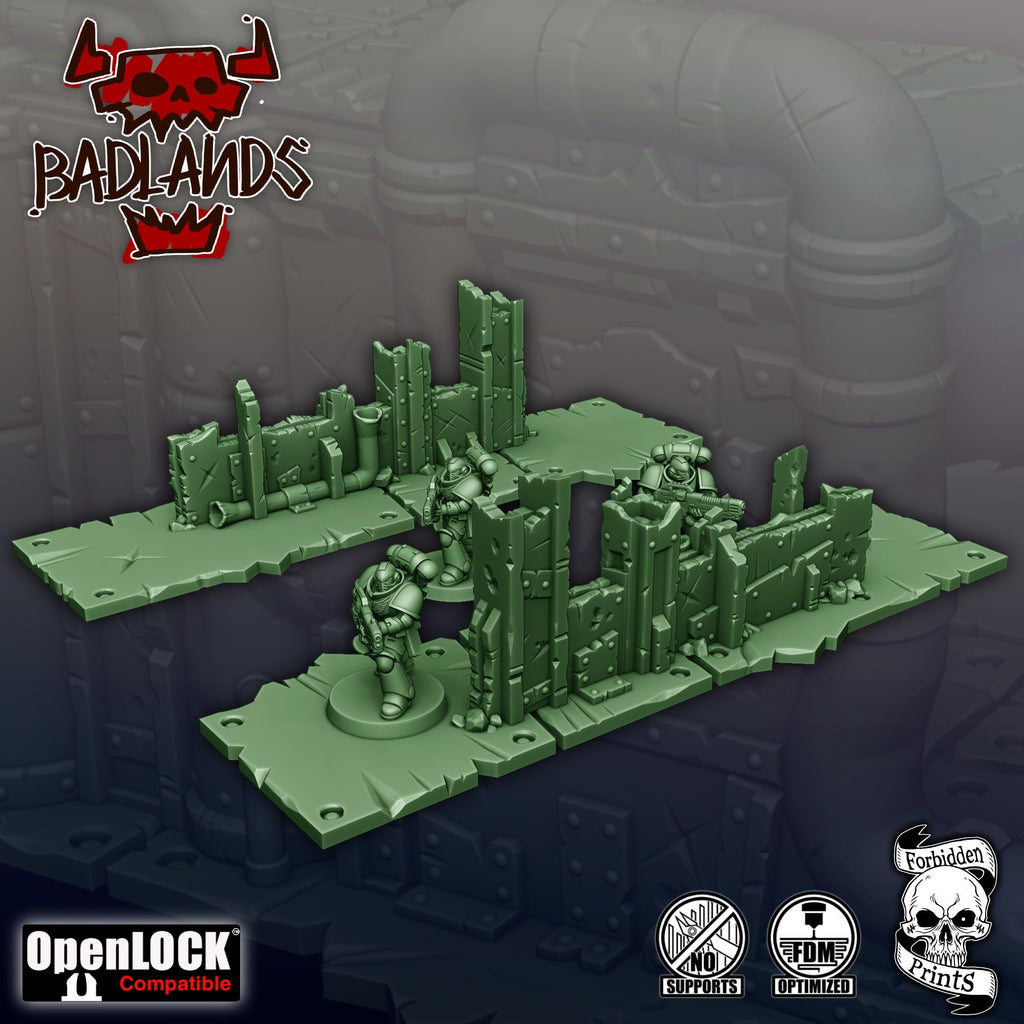 Badlands Terrain Set - 11th Edition Compatible Sci-Fi Terrain - Full Tournament Layout - Forbidden Prints - Sigmarite Boutique