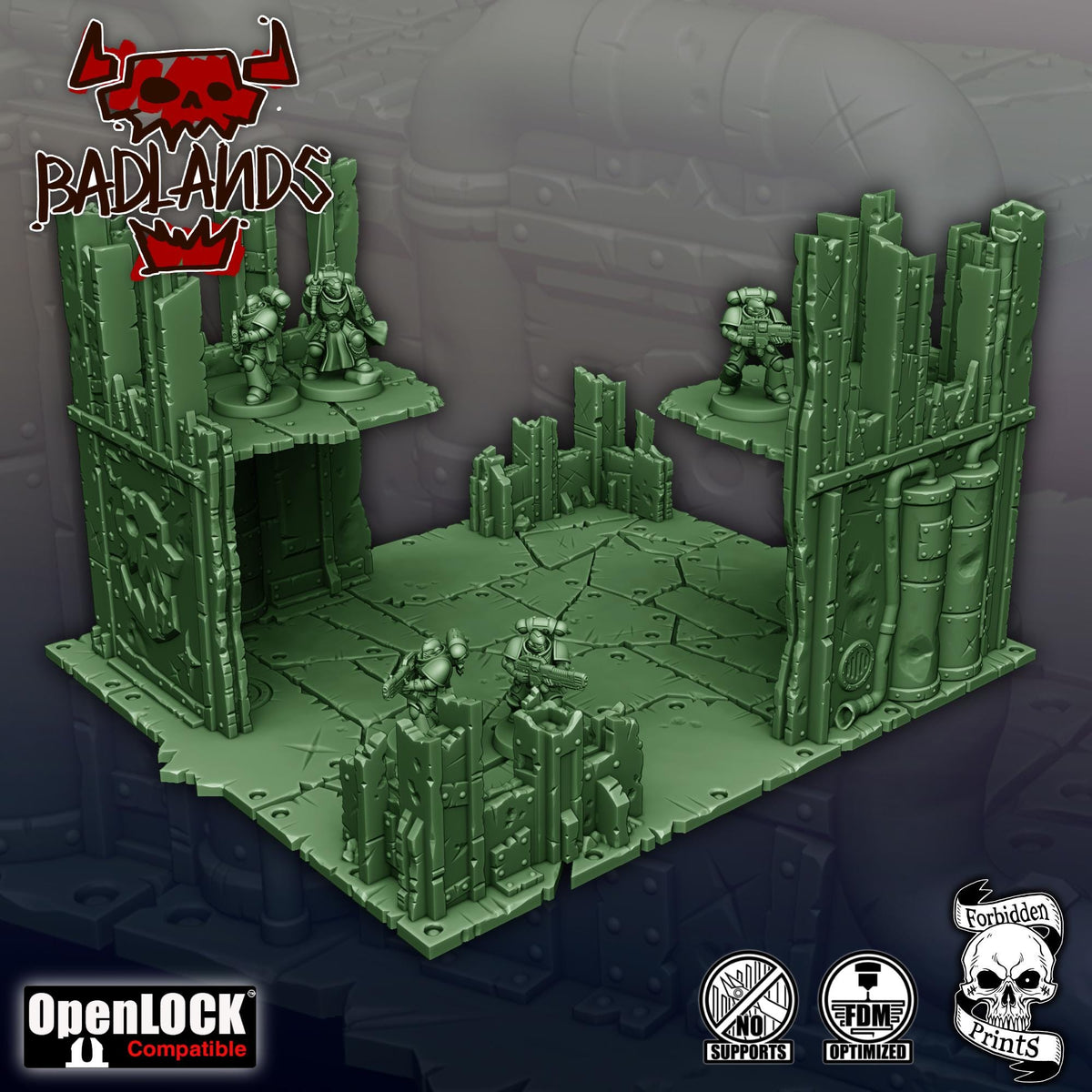 Badlands Terrain Set - 11th Edition Compatible Sci-Fi Terrain - Full Tournament Layout - Forbidden Prints - Sigmarite Boutique
