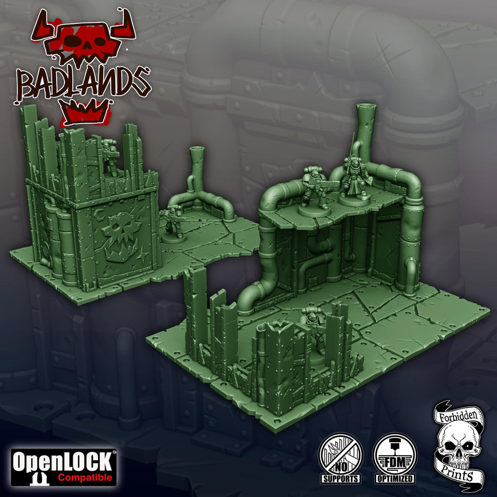 Badlands Terrain Set - 11th Edition Compatible Sci-Fi Terrain - Full Tournament Layout - Forbidden Prints - Sigmarite Boutique