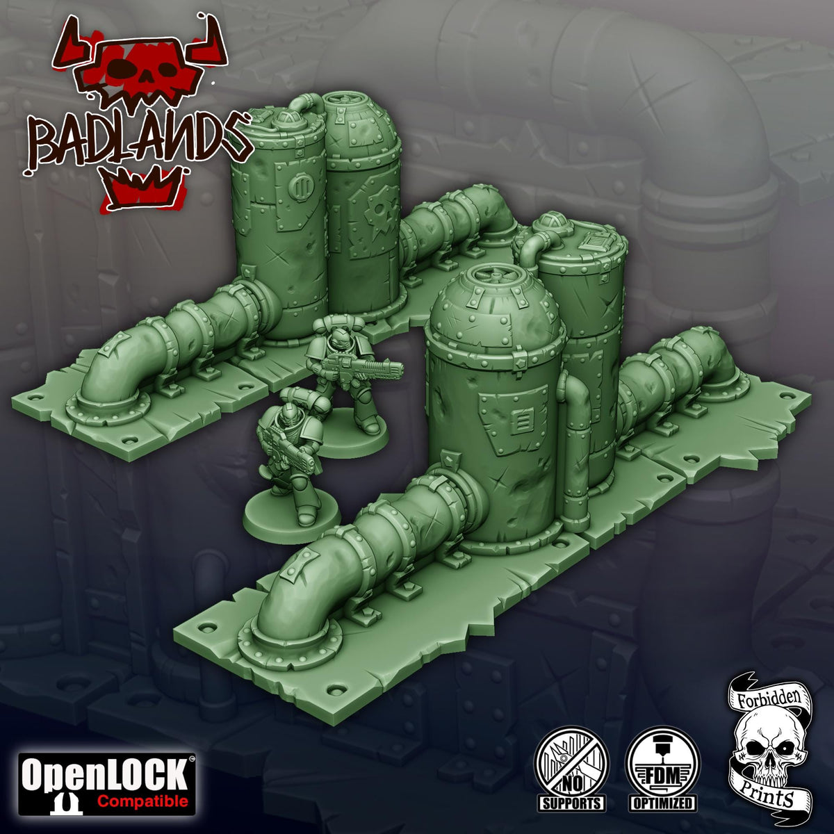 Badlands Terrain Set - 11th Edition Compatible Sci-Fi Terrain - Full Tournament Layout - Forbidden Prints - Sigmarite Boutique