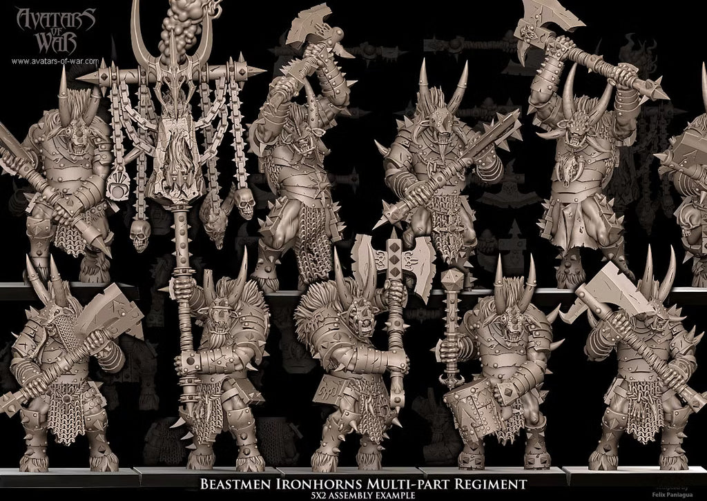 Beastmen Ironhorns - Multipart Fantasy Miniatures - Avatars of War