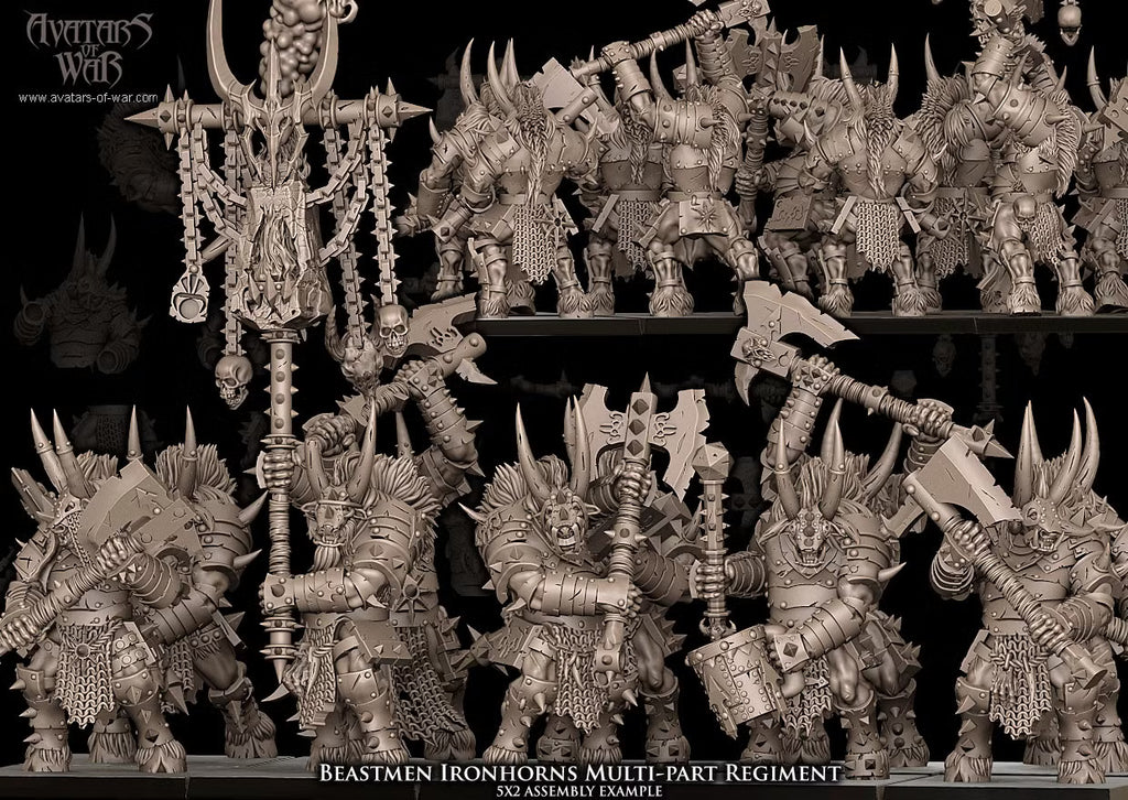 Beastmen Ironhorns - Multipart Fantasy Miniatures - Avatars of War