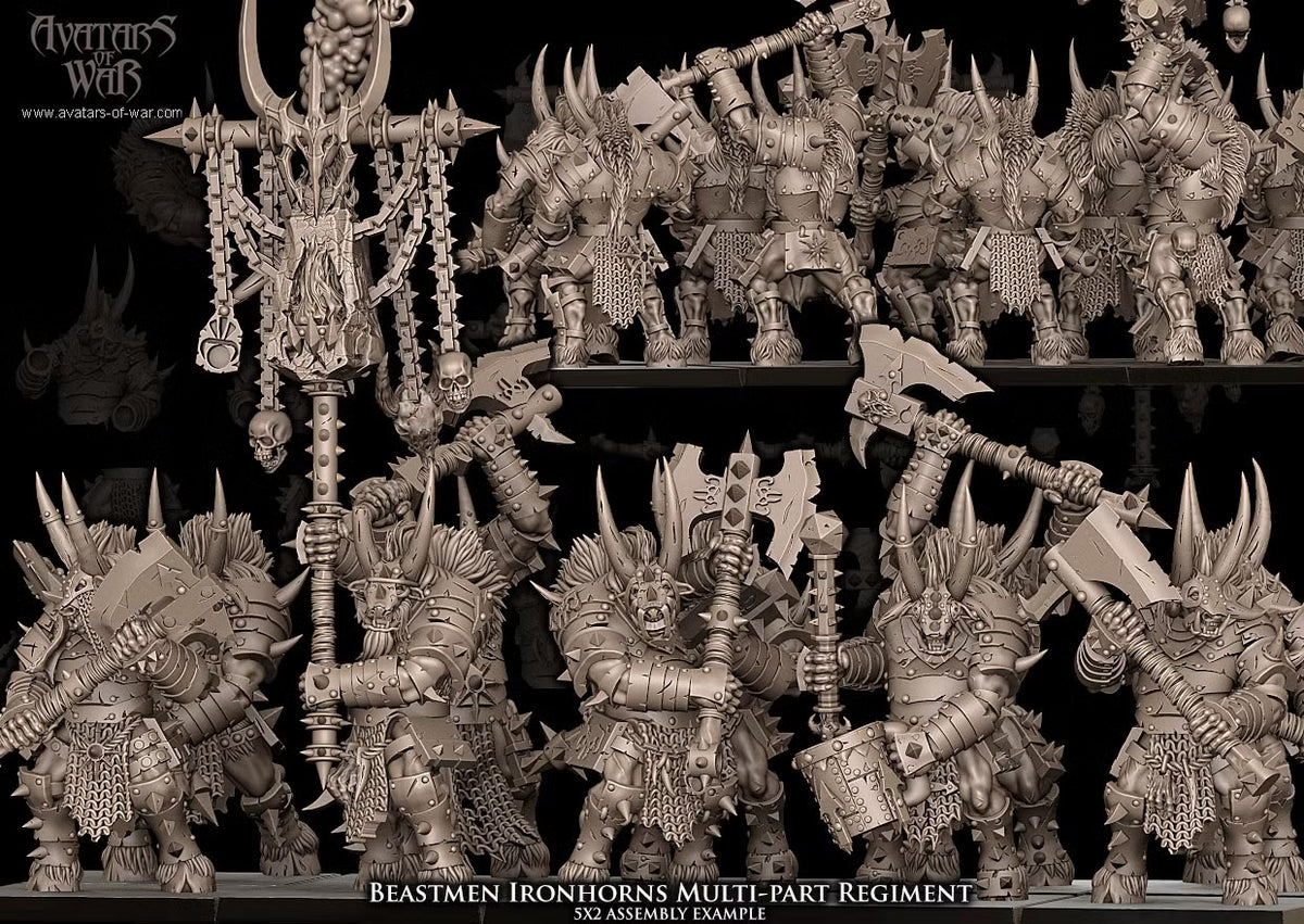 Beastmen Ironhorns - Multipart Fantasy Miniatures - Avatars of War