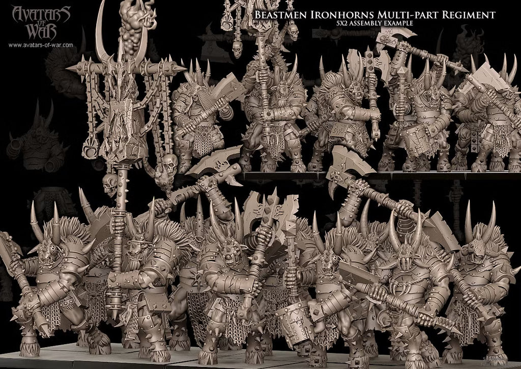 Beastmen Ironhorns - Multipart Fantasy Miniatures - Avatars of War