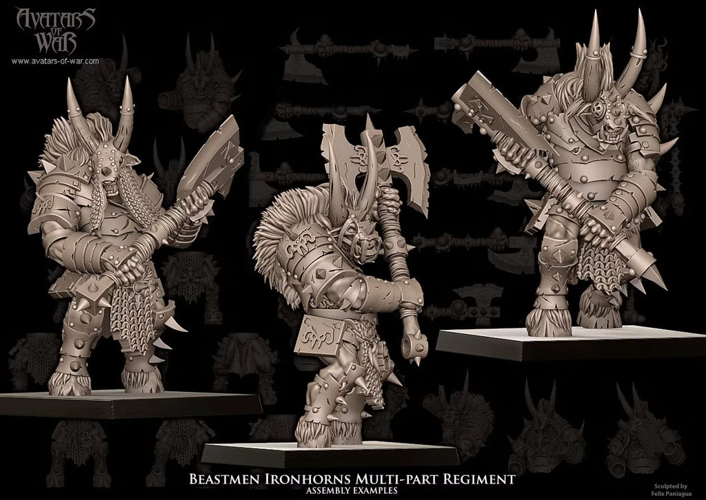 Beastmen Ironhorns - Multipart Fantasy Miniatures - Avatars of War