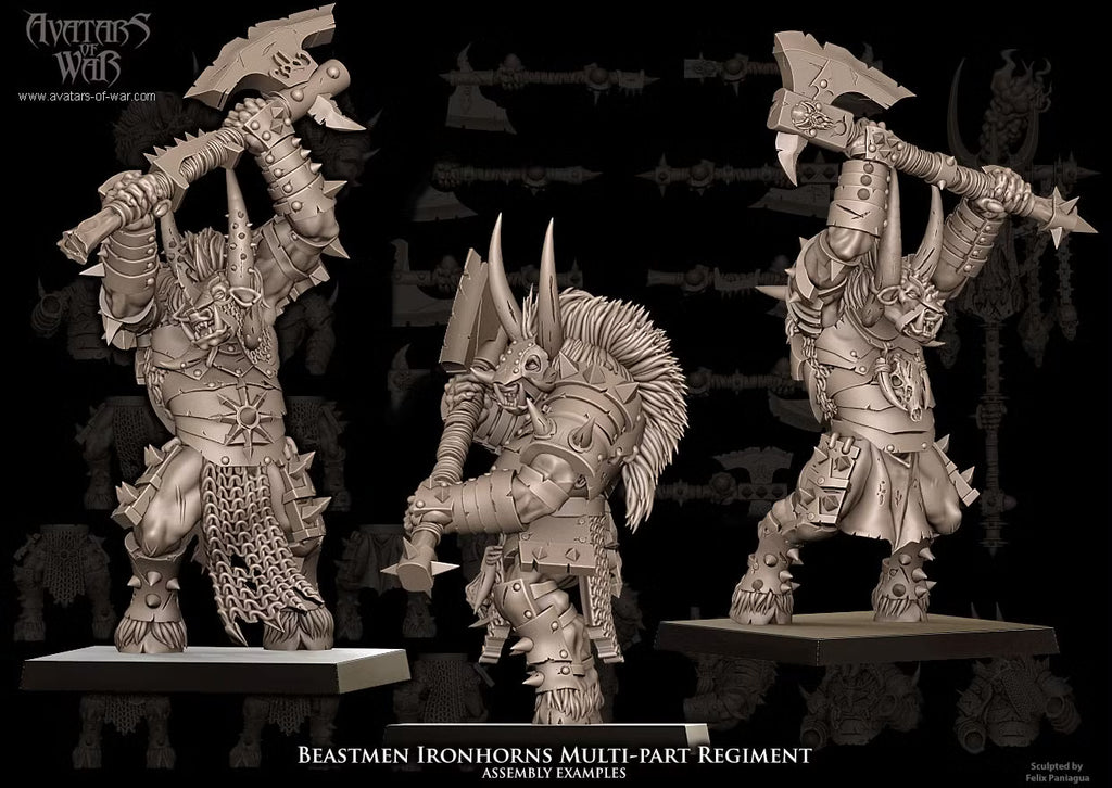 Beastmen Ironhorns - Multipart Fantasy Miniatures - Avatars of War