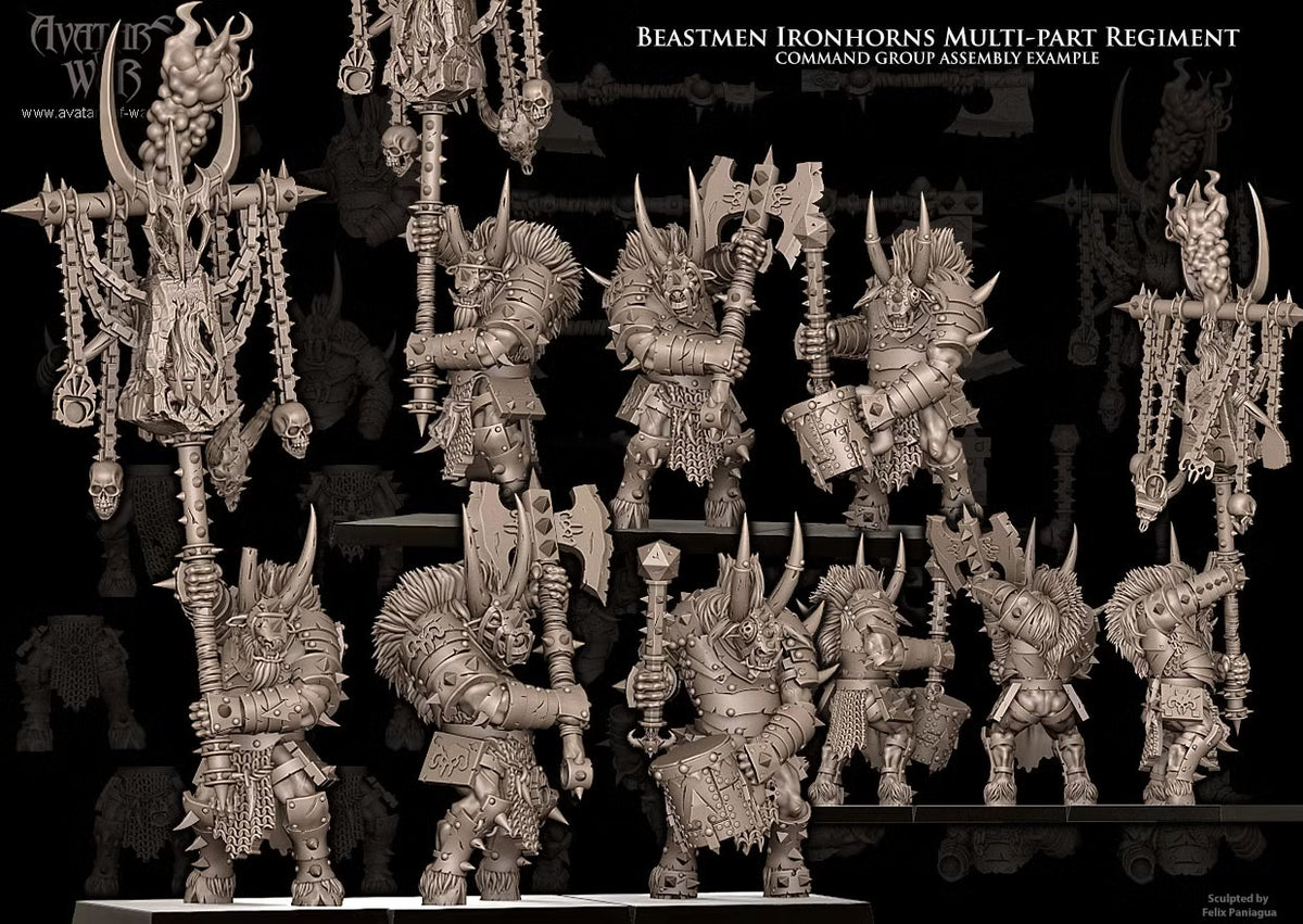 Beastmen Ironhorns - Multipart Fantasy Miniatures - Avatars of War
