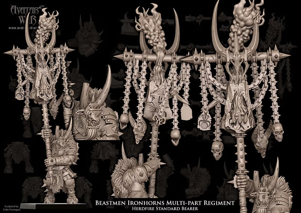 Beastmen Ironhorns - Multipart Fantasy Miniatures - Avatars of War