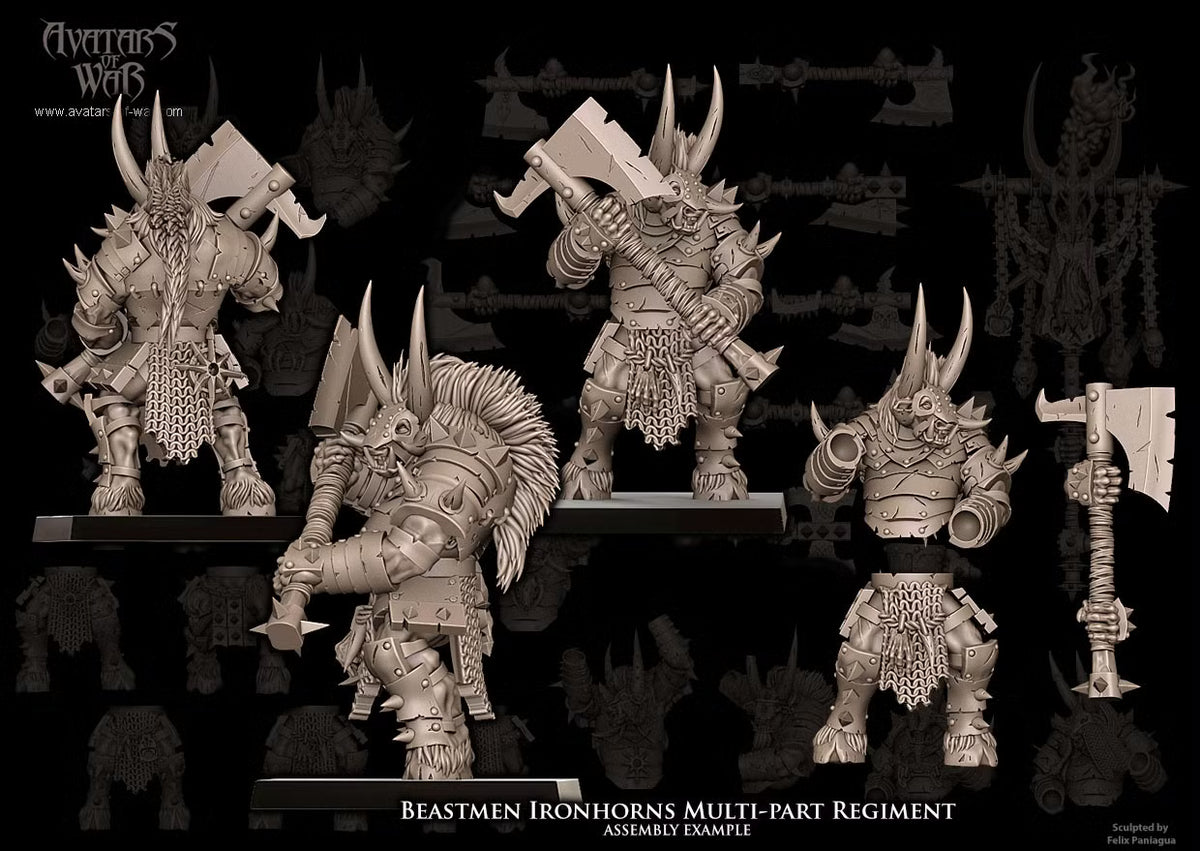 Beastmen Ironhorns - Multipart Fantasy Miniatures - Avatars of War