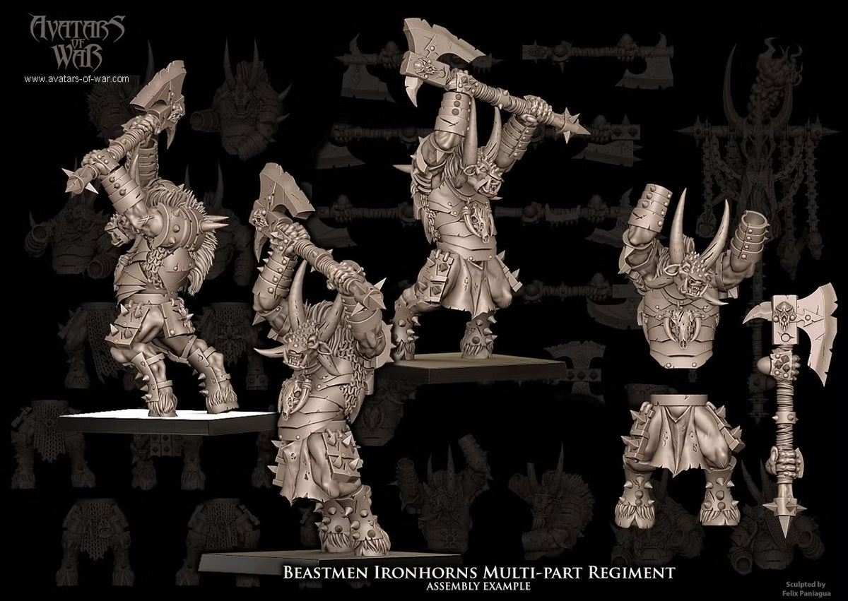 Beastmen Ironhorns - Multipart Fantasy Miniatures - Avatars of War