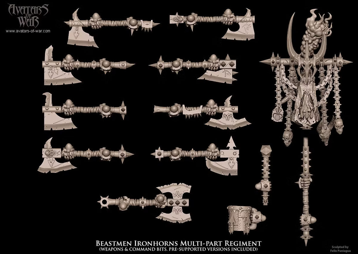 Beastmen Ironhorns - Multipart Fantasy Miniatures - Avatars of War